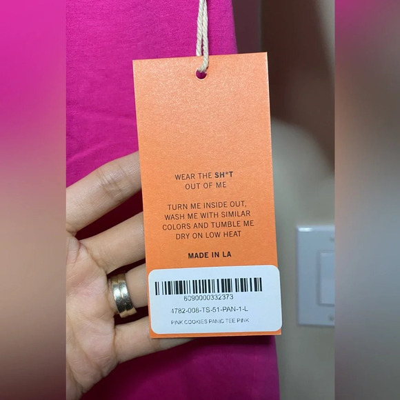 NWT Revolve x La Detresse Pink Cookies Panic Tee Size Large - Picture 8 of 10